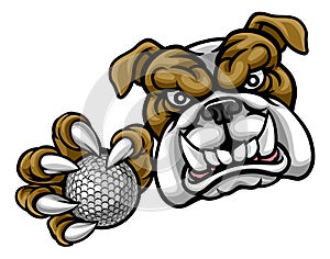 Bulldog Dog Animal Golf Ball Sports Mascot