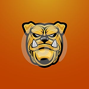 Bulldog head esport mascot emblem logo. Baseball, basketball, gaming logo illustration