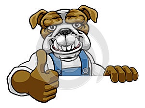 Bulldog Mascot Decorator Gardener Handyman Worker