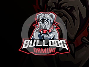 Bulldog mascot sport logo design