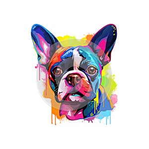 Bulldog neon set. Vector illustration design