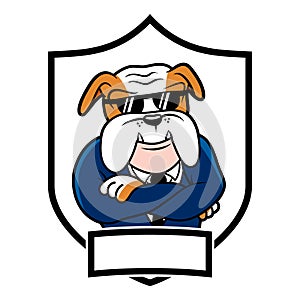 Bulldog security creative logo illustration template