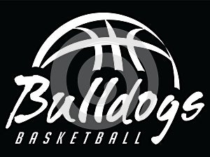 Bulldogs Basketball Team Graphic White Version