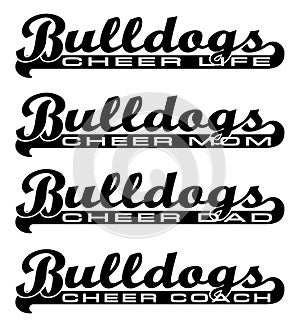 Bulldogs Cheerleader Design With Banner photo