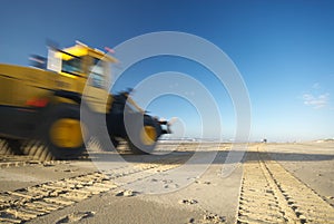 Bulldozer on beach