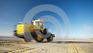 Bulldozer on beach