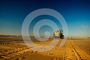 Bulldozer on the beach