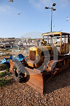 Bulldozer beach fishing industry