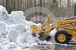 Bulldozer clearing snow photo