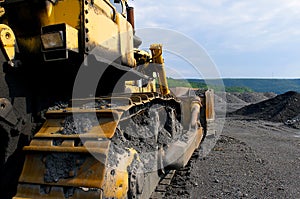 Bulldozer at a coal mine.