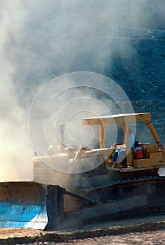 Bulldozer in the coal pit