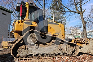 Bulldozer at the construction site