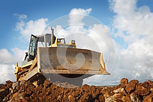 Bulldozer at construction site