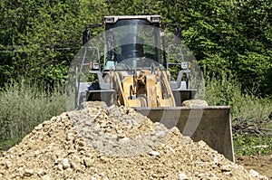 Bulldozer on construction site