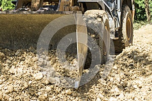 Bulldozer creates road