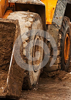 Bulldozer deep in mud