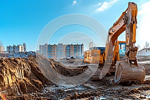 Bulldozer Digging Through Dirt