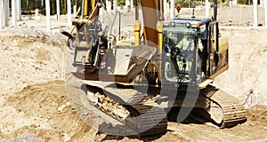 Bulldozer and driver in action