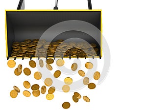 Bulldozer droping money