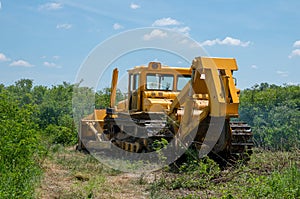 Bulldozer. Forestry Mulching
