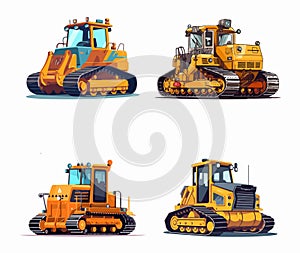 bulldozer heavy equipment construction machine vector