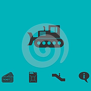 Bulldozer icon flat