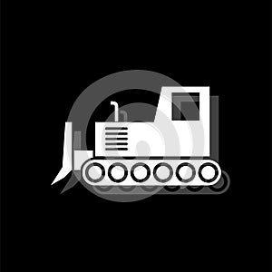 Bulldozer icon flat