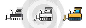 Bulldozer icon vector