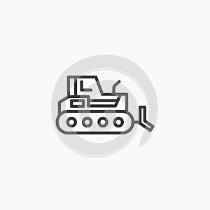 Bulldozer icon vector