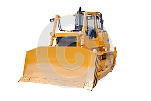 Bulldozer, isolated on white