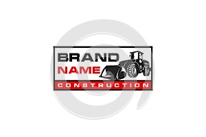Bulldozer logo template vector. Heavy equipment logo vector for construction company. Creative excavator illustration for logo