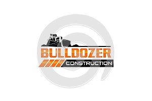 Bulldozer logo template vector. Heavy equipment logo vector for construction company. Creative excavator illustration for logo