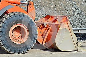 Bulldozer on road construction site