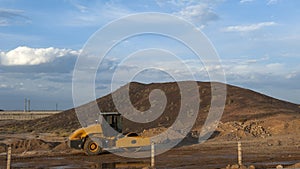 Bulldozer by the road