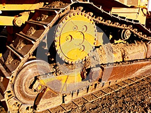 Bulldozer tractor detail