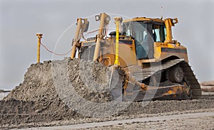 Bulldozer up close