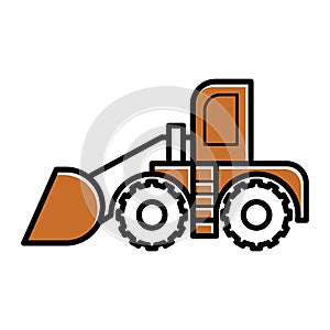 Bulldozer. Vector illustration decorative design