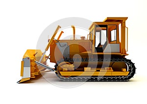 Bulldozer on white