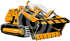 Bulldozer on white