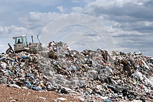 Bulldozer work at the landfill