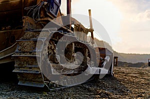 bulldozer work machine excavator construction site