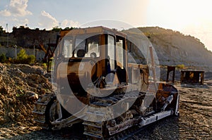 bulldozer work machine excavator construction site