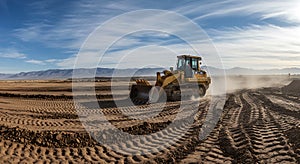Bulldozer at Work on Construction Site
