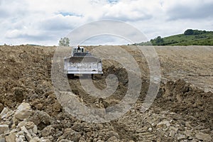 Bulldozer working at the new construction site