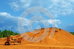 Bulldozer at worksite.