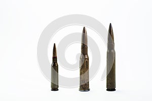Bullet ammo on white background