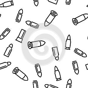 Bullet Ammunition Vector Seamless Pattern