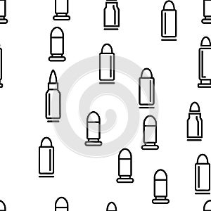 Bullet Ammunition Vector Seamless Pattern
