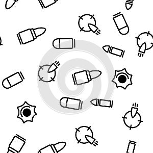 Bullet Ammunition Vector Seamless Pattern