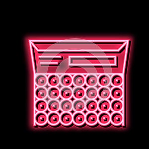 bullet box neon glow icon illustration